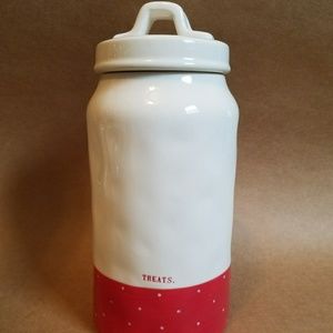 Rae Dunn Red TREATS canister